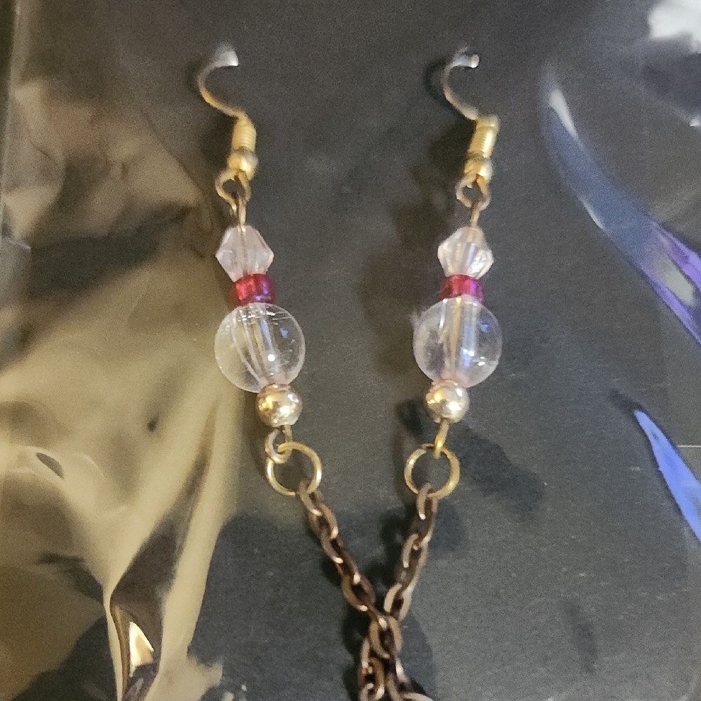 Elegant Gold and Clear Beaded Earrings